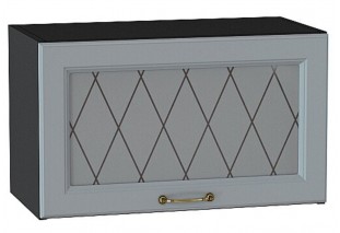 Шкаф верхний горизонтальный остекленный Ницца Графит / Graphite 60 х 31,8 х 35,8 см