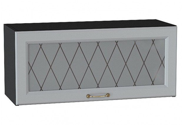 Шкаф верхний горизонтальный остекленный Ницца Графит / Graphite 80 х 31,8 х 35,8 см