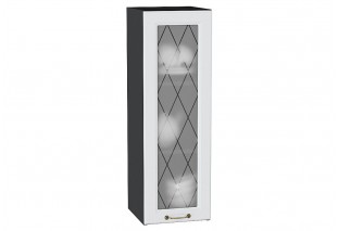 Шкаф верхний с 1-ой остекленной дверцей Ницца Белый / Graphite 30 х 31,8 х 92 см