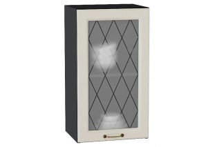 Шкаф верхний с 1-ой остекленной дверцей Ницца Агат / Graphite 40 х 31,8 х 71,6 см