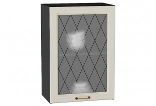 Шкаф верхний с 1-ой остекленной дверцей Ницца Агат / Graphite 50 х 31,8 х 71,6 см