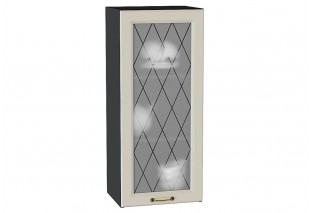 Шкаф верхний с 1-ой остекленной дверцей Ницца Агат / Graphite 40 х 31,8 х 92 см