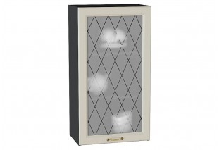 Шкаф верхний с 1-ой остекленной дверцей Ницца Агат / Graphite 50 х 31,8 х 92 см