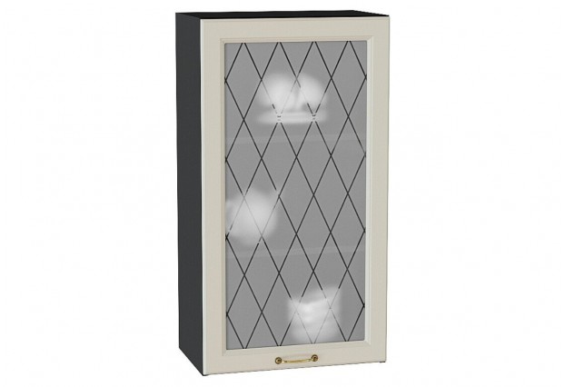Шкаф верхний с 1-ой остекленной дверцей Ницца Агат / Graphite 50 х 31,8 х 92 см