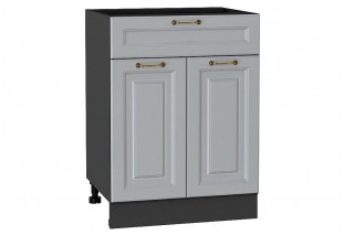 Шкаф нижний с 2-мя дверцами и ящиком Ницца Графит / Graphite 60 х 47,8 х 81,6 см