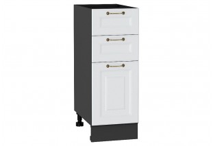 Шкаф нижний с 3-мя ящиками Ницца Белый / Graphite 30 х 47,8 х 81,6 см