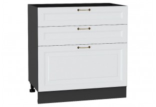 Шкаф нижний с 3-мя ящиками Ницца Белый / Graphite 80 х 47,8 х 81,6 см