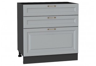 Шкаф нижний с 3-мя ящиками Ницца Графит / Graphite 80 х 47,8 х 81,6 см