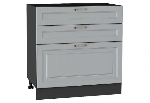 Шкаф нижний с 3-мя ящиками Ницца Графит / Graphite 80 х 47,8 х 81,6 см