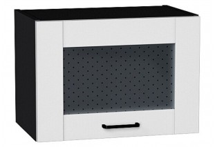 Шкаф верхний горизонтальный остекленный Лофт Super White / Graphite 50 х 32 х 35,8 см
