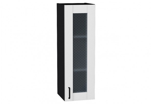 Шкаф верхний с 1-ой остекленной дверцей Лофт Super White / Graphite 30 х 32 х 92 см
