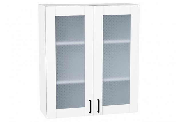 Шкаф верхний с 2-мя остекленными дверцами Лофт Super White / Белый 80 х 32 х 92 см