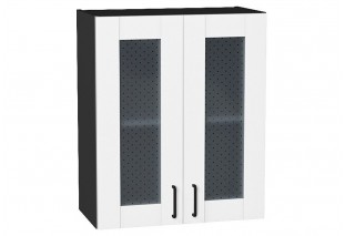 Шкаф верхний с 2-мя остекленными дверцами Лофт Super White / Graphite 60 х 32 х 71,6 см