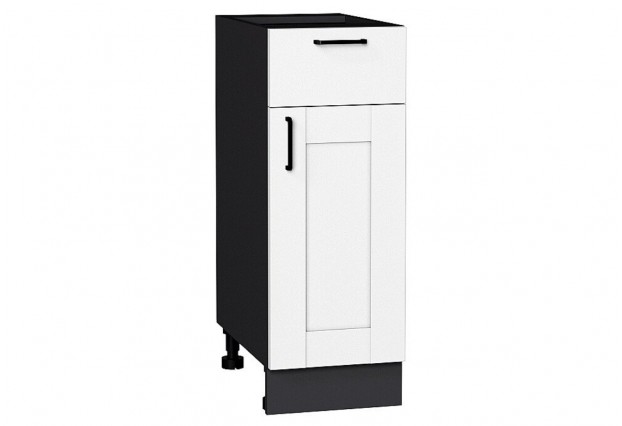 Шкаф нижний с 1-ой дверцей и ящиком Лофт Super White / Graphite 30 х 48 х 81,6 см