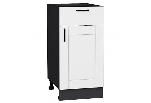 Шкаф нижний с 1-ой дверцей и ящиком Лофт Super White / Graphite 40 х 47,8 х 81,6 см