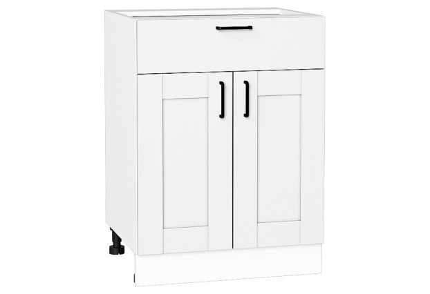 Шкаф нижний с 2-мя дверцами и ящиком Лофт Super White / Белый 60 х 48 х 81,6 см
