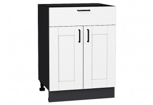 Шкаф нижний с 2-мя дверцами и ящиком Лофт Super White / Graphite 60 х 48 х 81,6 см