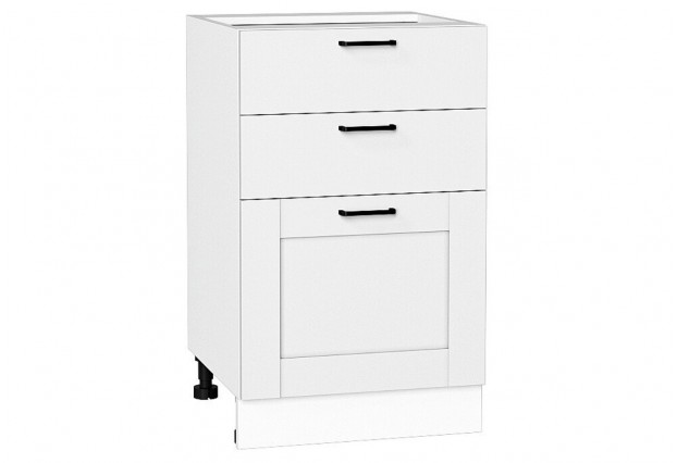 Шкаф нижний с 3-мя ящиками Лофт Super White / Белый 50 х 48 х 81,6 см