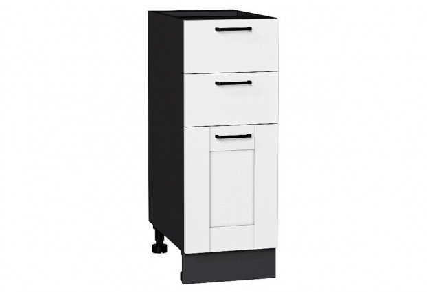 Шкаф нижний с 3-мя ящиками Лофт Super White / Graphite 30 х 48 х 81,6 см
