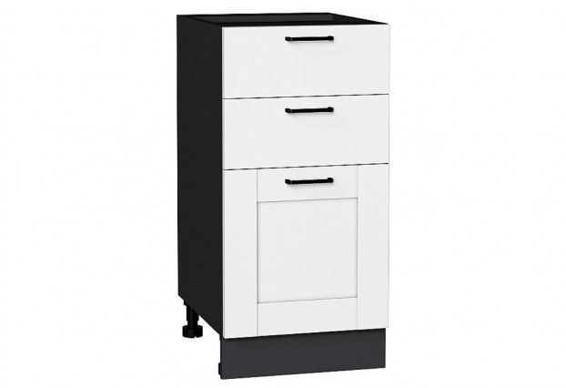Шкаф нижний с 3-мя ящиками Лофт Super White / Graphite 40 х 48 х 81,6 см
