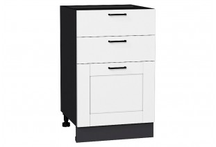 Шкаф нижний с 3-мя ящиками Лофт Super White / Graphite 50 х 48 х 81,6 см