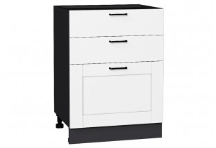 Шкаф нижний с 3-мя ящиками Лофт Super White / Graphite 60 х 48 х 81,6 см