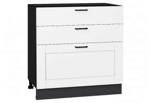Шкаф нижний с 3-мя ящиками Лофт Super White / Graphite 80 х 48 х 81,6 см