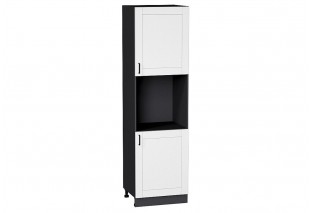 Шкаф пенал с 2-мя дверцами под технику Лофт Super White / Graphite 60 х 57,6 х 213,2 см