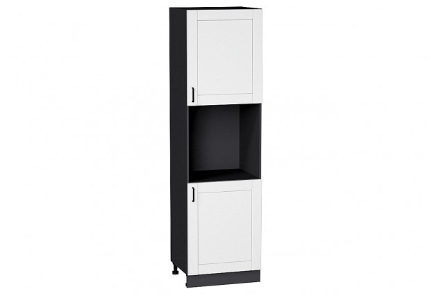Шкаф пенал с 2-мя дверцами под технику Лофт Super White / Graphite 60 х 57,6 х 213,2 см