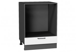 Шкаф нижний под духовку Флэт White In 2S / Graphite 60 х 47,6 х 81,6 см