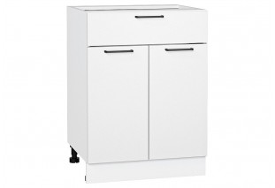 Шкаф нижний с 2-мя дверцами и ящиком Флэт White In 2S / Белый 60 х 47,8 х 81,6 см