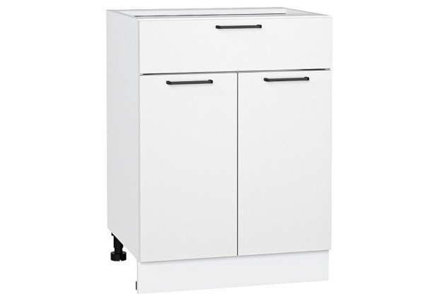 Шкаф нижний с 2-мя дверцами и ящиком Флэт White In 2S / Белый 60 х 47,8 х 81,6 см