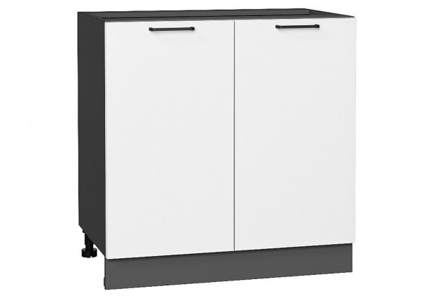 Шкаф нижний с 2-мя дверцами Флэт White In 2S / Graphite 80 х 47,8 х 81,6 см