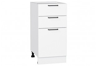 Шкаф нижний с 3-мя ящиками Флэт White In 2S / Белый 40 х 47,8 х 81,6 см