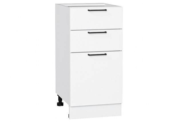 Шкаф нижний с 3-мя ящиками Флэт White In 2S / Белый 40 х 47,8 х 81,6 см