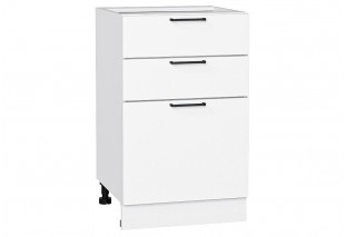Шкаф нижний с 3-мя ящиками Флэт White In 2S / Белый 50 х 47,8 х 81,6 см