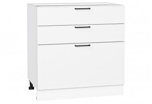 Шкаф нижний с 3-мя ящиками Флэт White In 2S / Белый 80 х 47,8 х 81,6 см