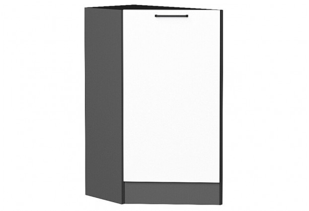 Шкаф нижний торцевой Флэт White In 2S / Graphite 29,6 х 55,2 х 81,6 см
