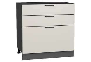 Шкаф нижний с 3-мя ящиками Флэт Cashmere In 2S / Graphite 80 х 47,8 х 81,6 см