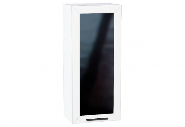 Шкаф верхний с 1-ой остекленной дверцей Глетчер Айленд Силк / Белый 40 х 31,8 х 92 см