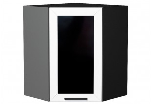 Шкаф верхний угловой остекленный Глетчер Айленд Силк / Graphite 60 х 60 х 71,6 см