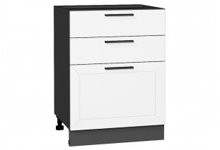 Шкаф нижний с 3-мя ящиками Глетчер Айленд Силк / Graphite 60 х 48 х 81,6 см