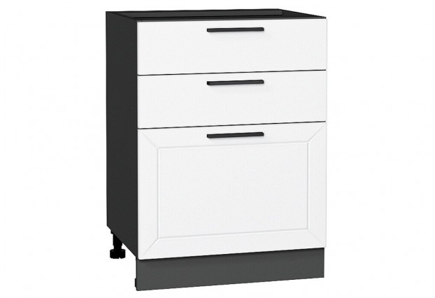 Шкаф нижний с 3-мя ящиками Глетчер Айленд Силк / Graphite 60 х 48 х 81,6 см