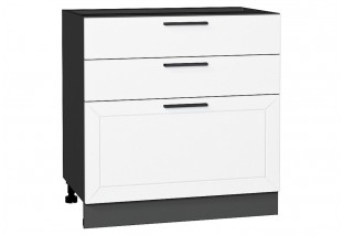 Шкаф нижний с 3-мя ящиками Глетчер Айленд Силк / Graphite 80 х 47,8 х 81,6 см
