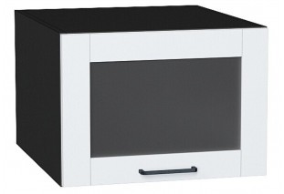 Шкаф верхний горизонтальный остекленный глубокий Флэт Плюс White In 2S / Graphite 50 х 57,4 х 35,8 см