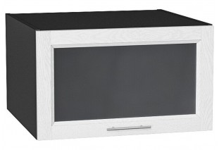 Шкаф верхний горизонтальный остекленный глубокий Сканди White Softwood / Graphite 60 х 57,6 х 35,8 см
