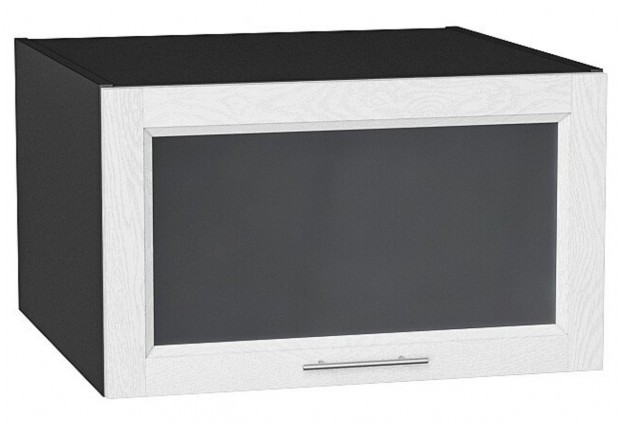 Шкаф верхний горизонтальный остекленный глубокий Сканди White Softwood / Graphite 60 х 57,6 х 35,8 см