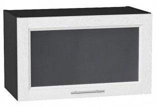 Шкаф верхний горизонтальный остекленный Сканди White Softwood / Graphite 60 х 32 х 35,8 см
