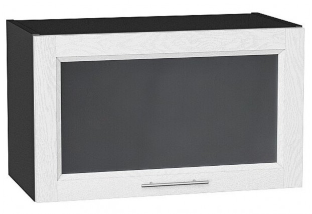 Шкаф верхний горизонтальный остекленный Сканди White Softwood / Graphite 60 х 32 х 35,8 см