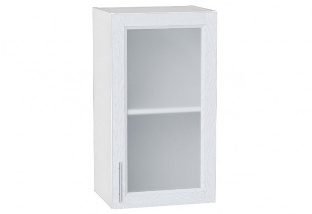 Шкаф верхний с 1-ой остекленной дверцей Сканди White Softwood / Белый 40 х 32 х 71,6 см